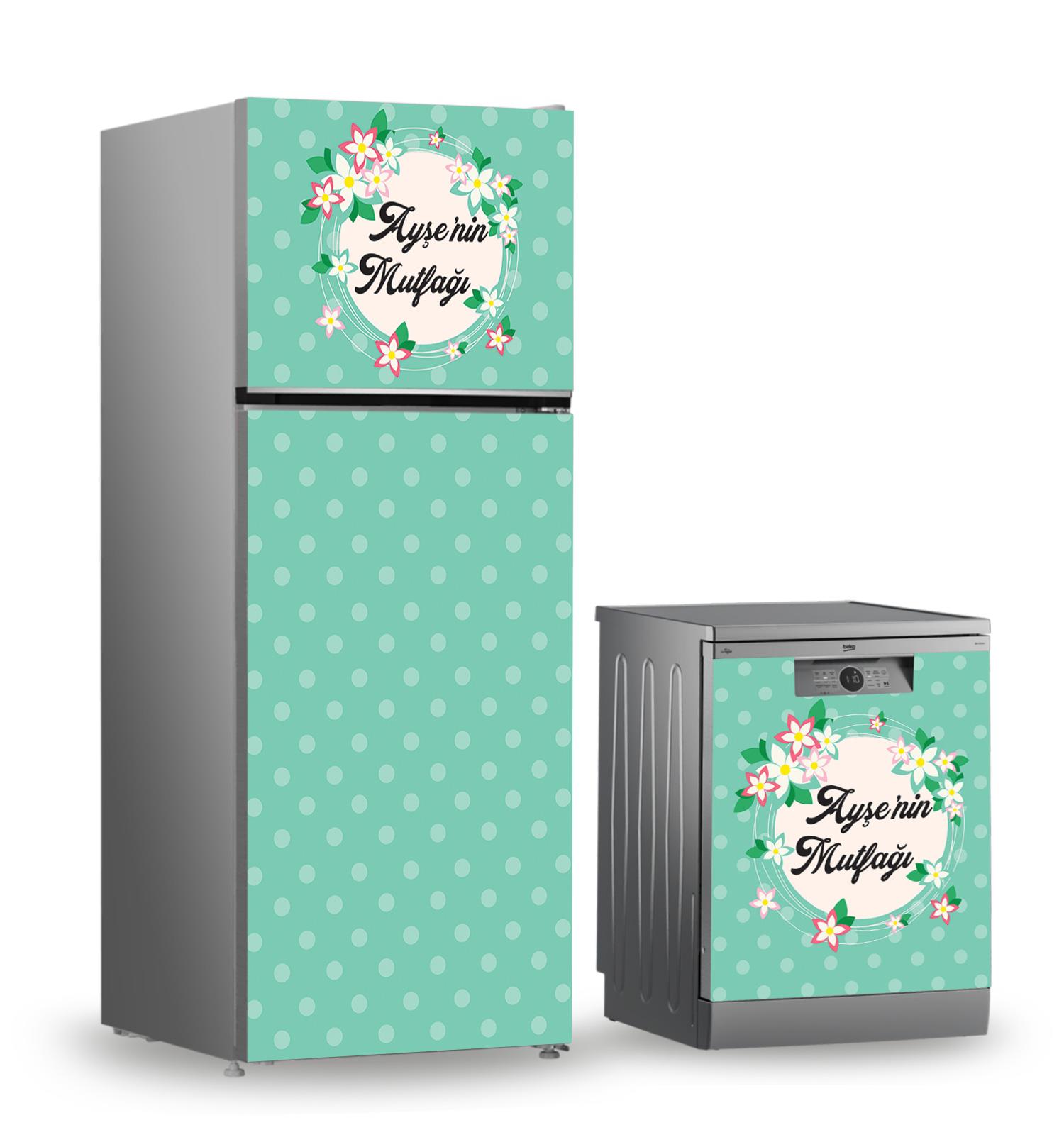 Buzdolabı ve Bulaşık Makinesi Kaplama Folyo Sticker Kişiye Özel 61