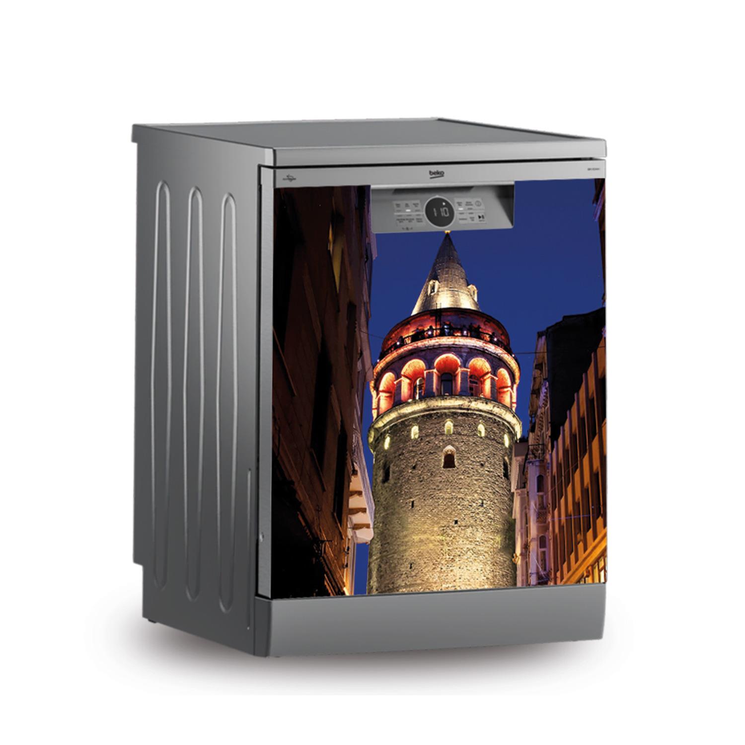 Buzdolabı ve Bulaşık Makinesi Kaplama Folyo Sticker Galata Kulesi Manzarası 09