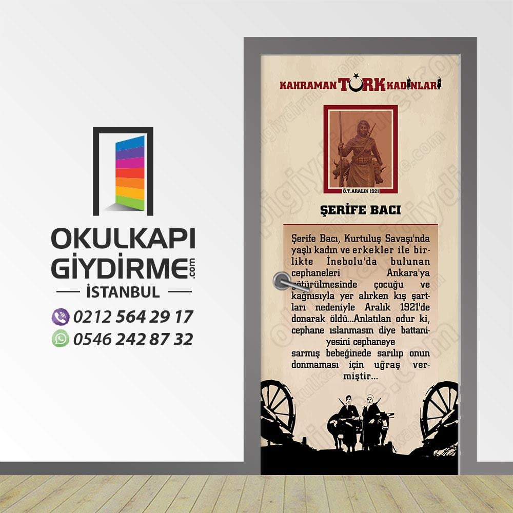 Kapı Giydirme Kahraman Türk Kadınları ŞERİFE BACI KG KTK 09