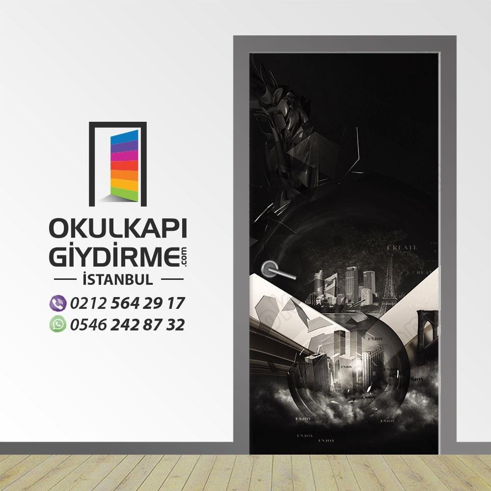 Kapı Giydirme Siyah Beyaz KG SB 10