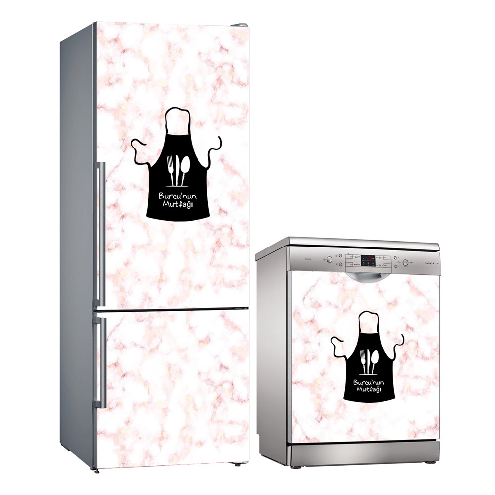Kişiye Özel Buzdolabı ve Bulaşık Makinesi Folyo Kaplama Stickerı 