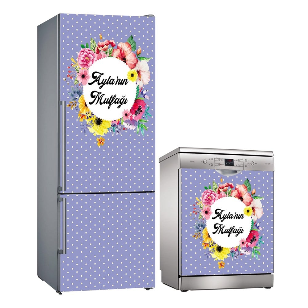 Kişiye Özel Buzdolabı ve Bulaşık Makinesi Folyo Kaplama Stickerı 
