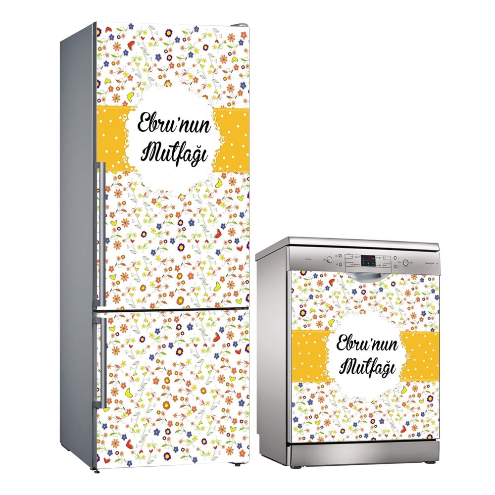 Kişiye Özel Buzdolabı ve Bulaşık Makinesi Folyo Kaplama Stickerı 