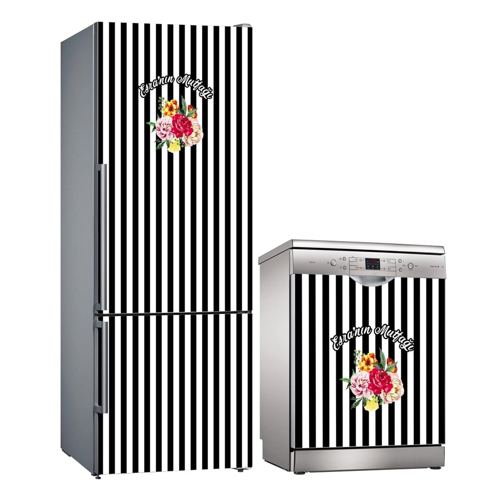 Kişiye Özel Buzdolabı ve Bulaşık Makinesi Folyo Kaplama Stickerı 