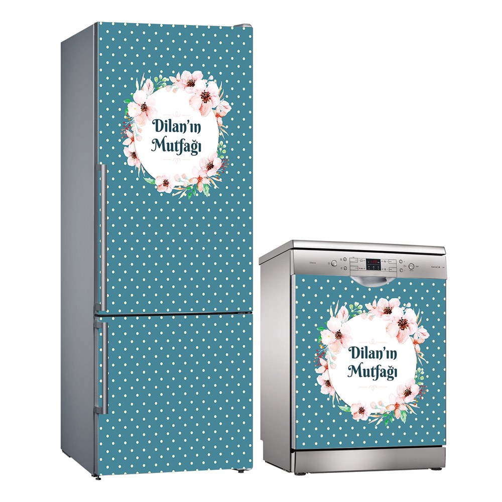 Kişiye Özel Buzdolabı ve Bulaşık Makinesi Folyo Kaplama Stickerı 