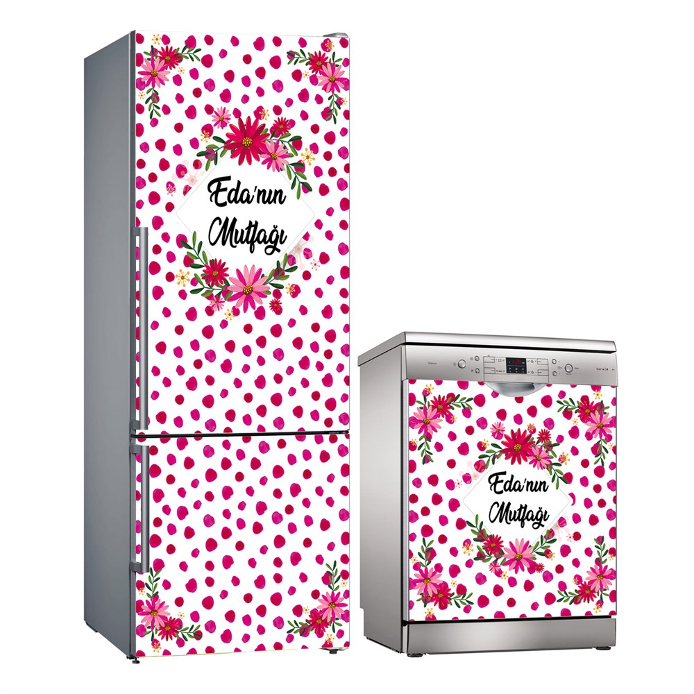 Kişiye Özel Buzdolabı ve Bulaşık Makinesi Folyo Kaplama Stickerı 