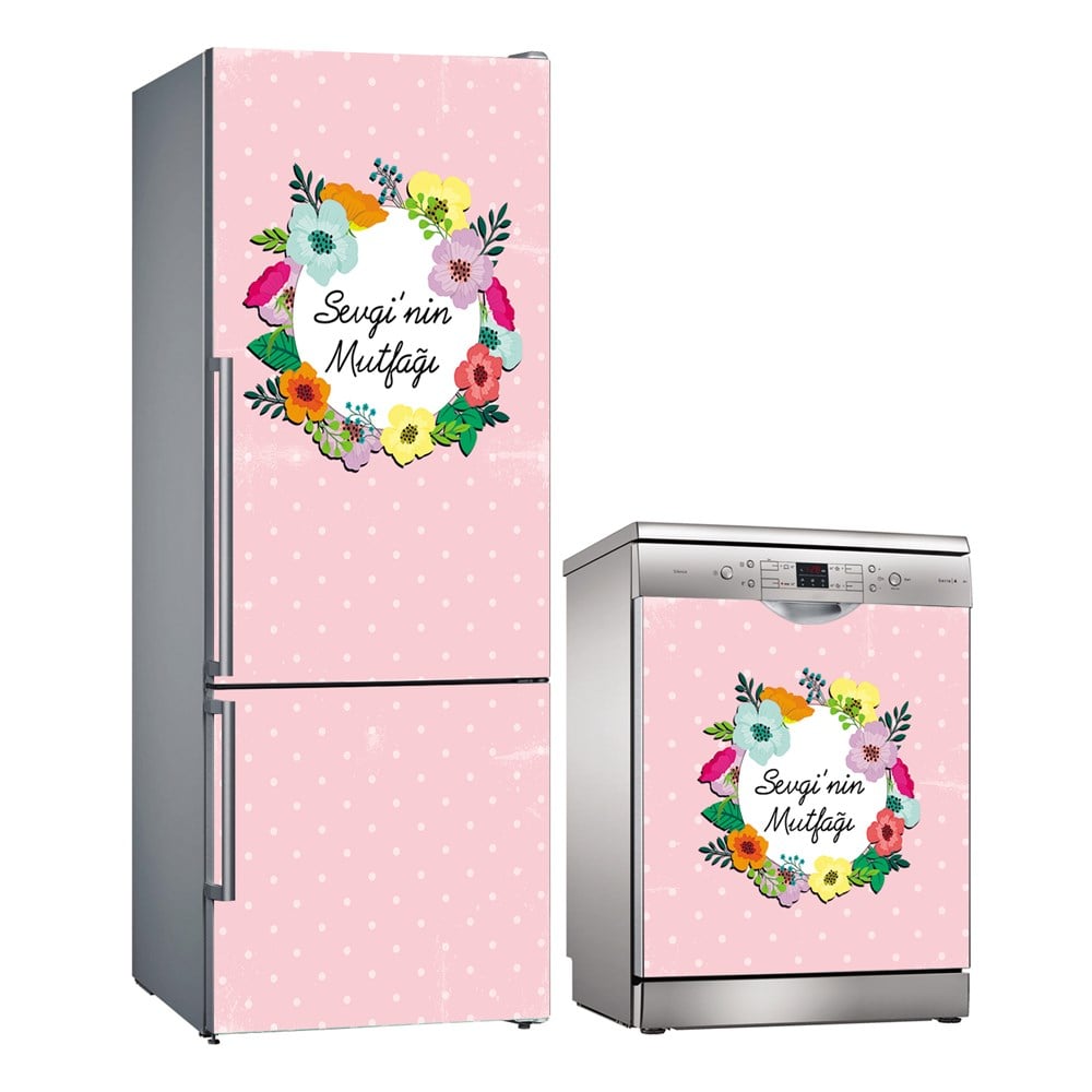 Kişiye Özel Buzdolabı ve Bulaşık Makinesi Folyo Kaplama Stickerı 