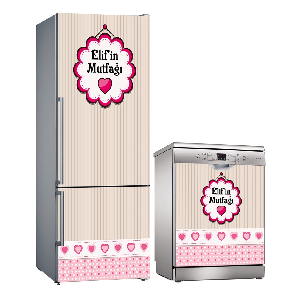 Kişiye Özel Buzdolabı ve Bulaşık Makinesi Folyo Kaplama Stickerı 