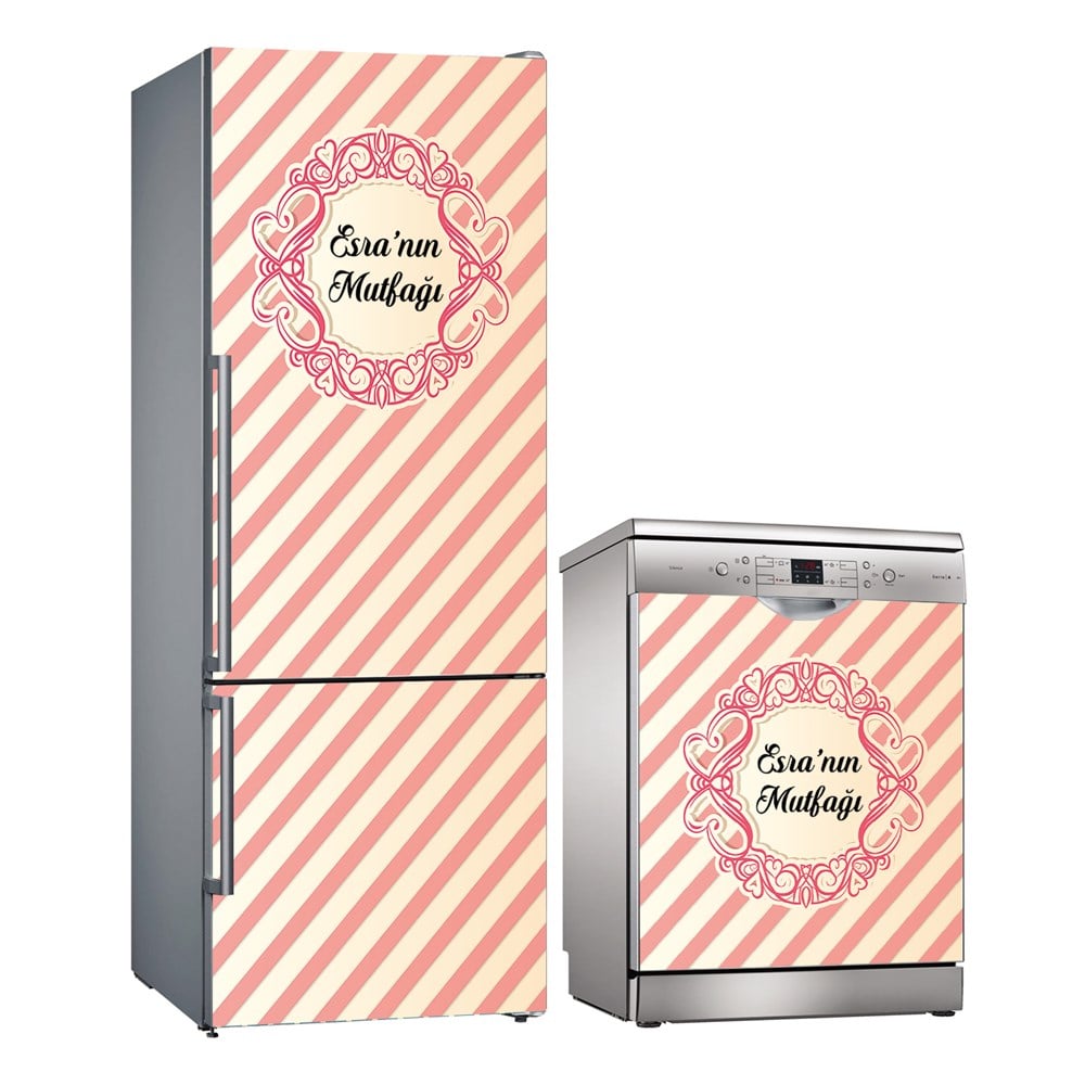 Kişiye Özel Buzdolabı ve Bulaşık Makinesi Folyo Kaplama Stickerı 