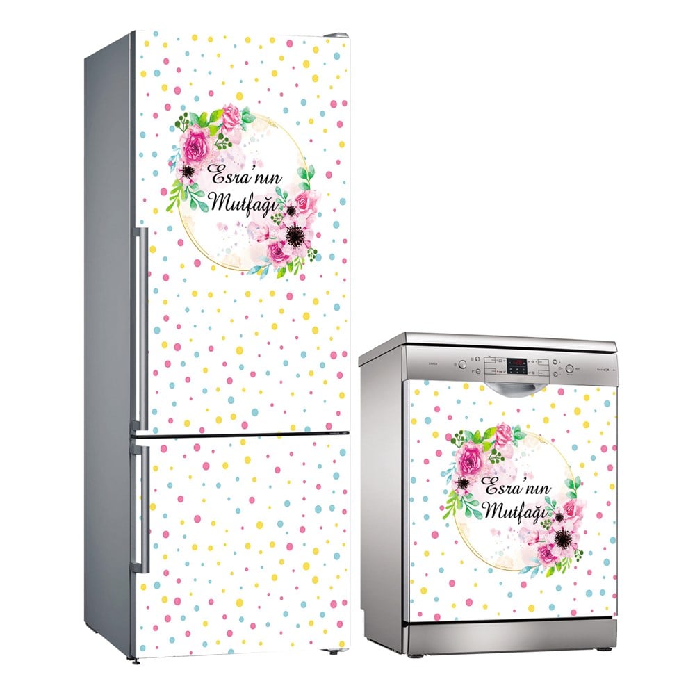 Kişiye Özel Buzdolabı ve Bulaşık Makinesi Folyo Kaplama Stickerı 