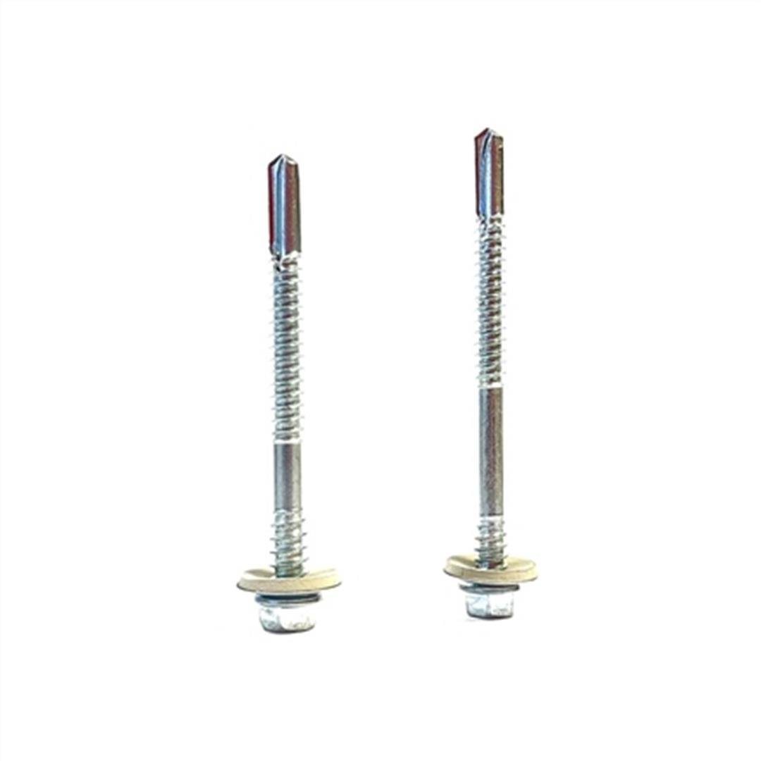 5.5x66 DIN 7504K Altıköşe Pul Başlı Matkap Uçlu Poliüretan Çatı Sandviç Panel Vidası 12 mm