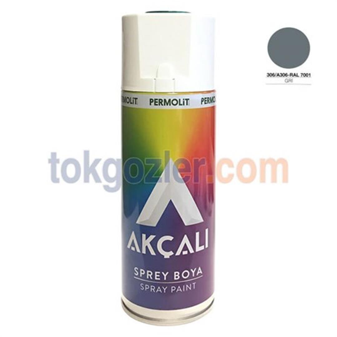 Akçalı Sprey Boya Gri RAL 306 Akrilik Düz Renkli 400 ml.