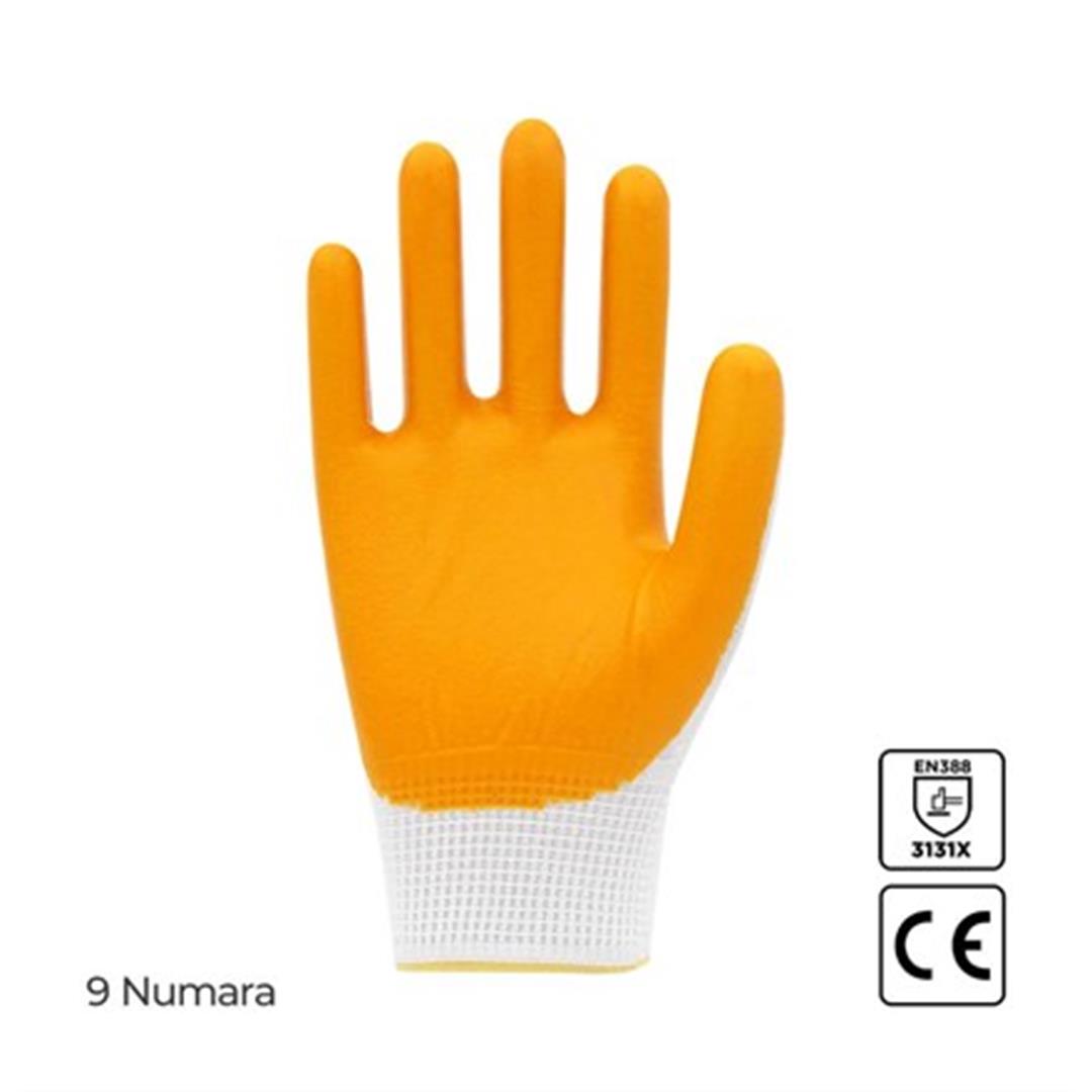Beybi Pn7 Yarı Nitril Kaplı Örgü Polyester Eldiven 9 Numara