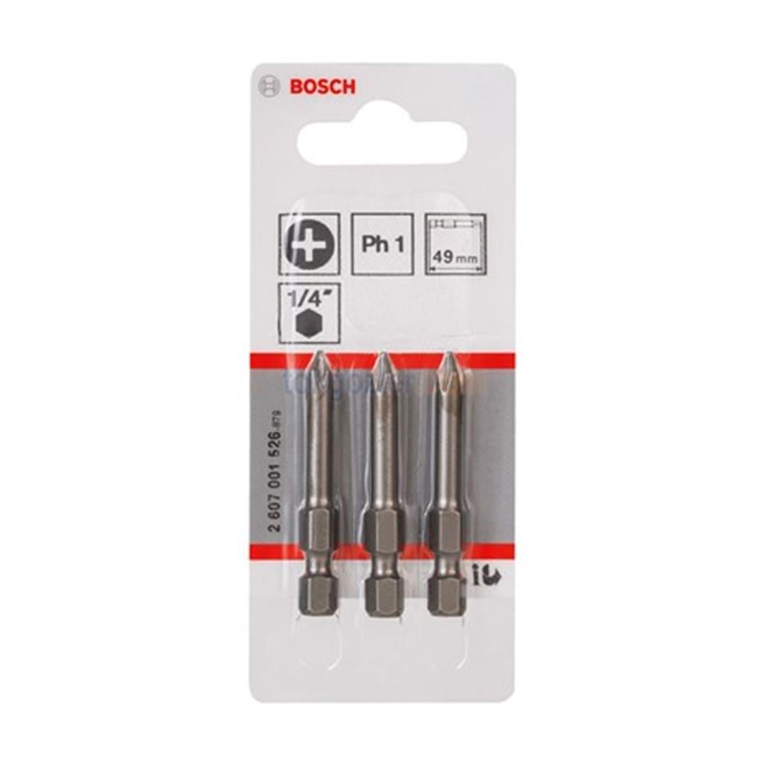 Bosch ExtraHard Ekstra Sert Vidalama Ucu PH1x49 mm 3'lü Paket