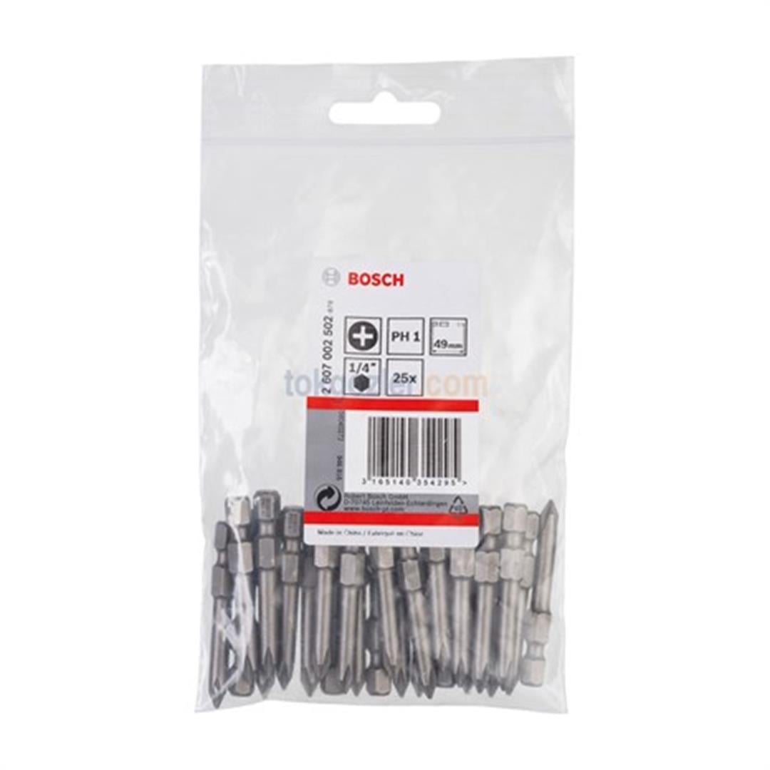 Bosch ExtraHard Ekstra Sert Vidalama Ucu PH1x49 mm 25'li Paket