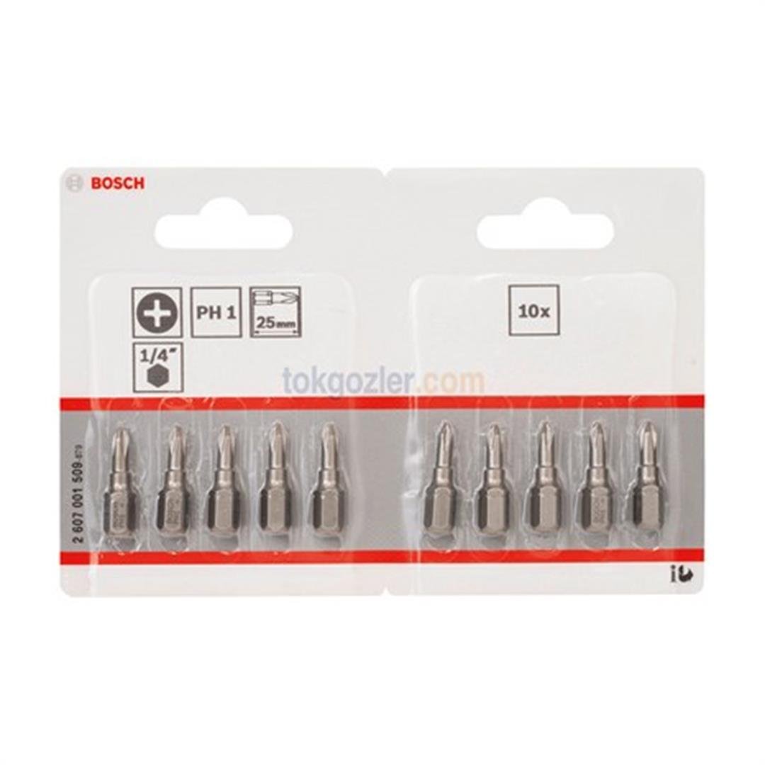 Bosch ExtraHard Ekstra Sert Vidalama Ucu PH1x25 mm 10'lu Paket