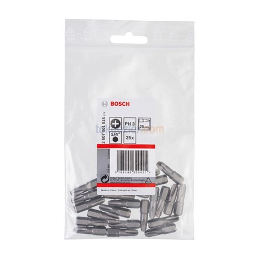 Bosch ExtraHard Ekstra Sert Vidalama Ucu PH3x25 mm 25'li Paket