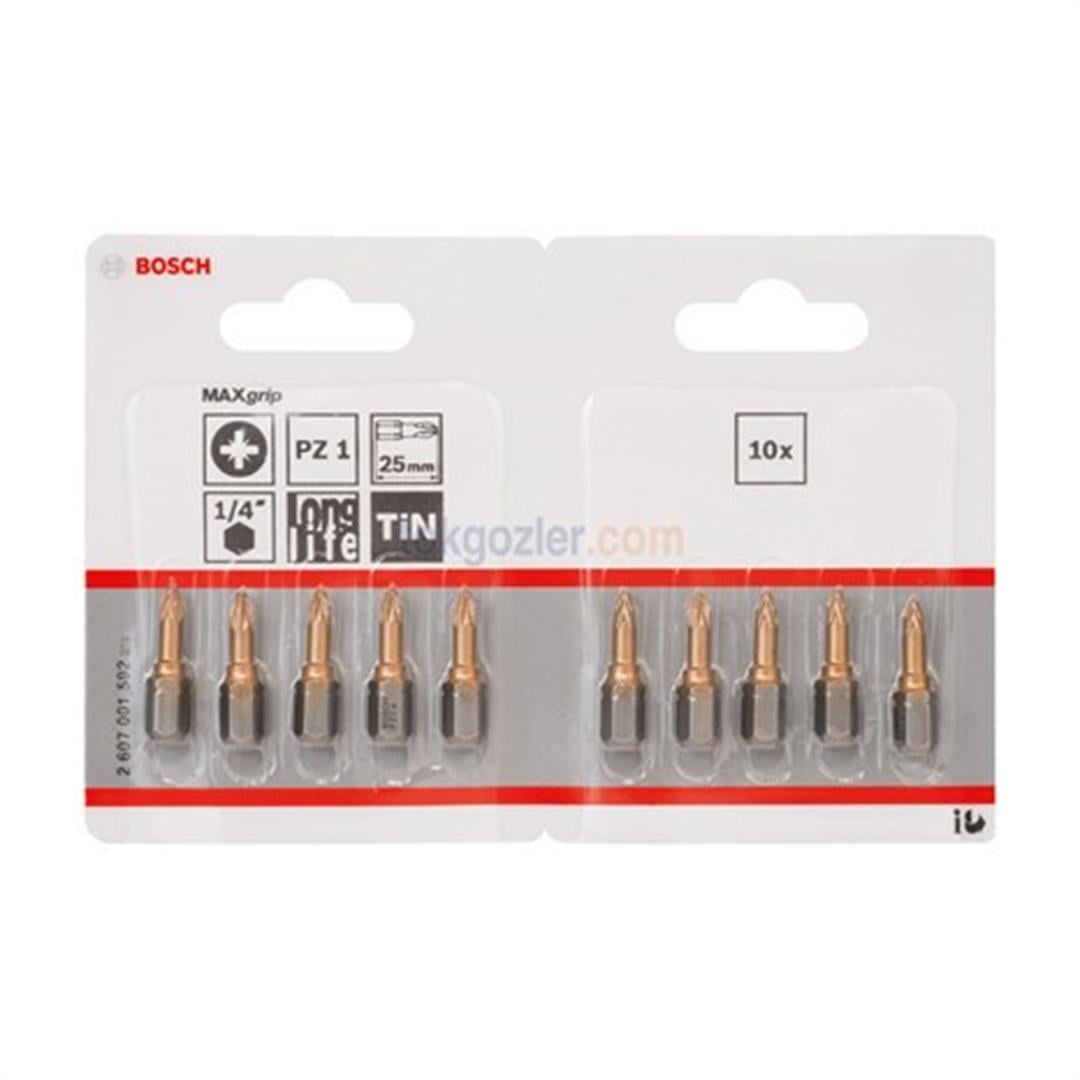 Bosch MaxGrip Vidalama Ucu PZ 1x25 mm 10'lu Paket