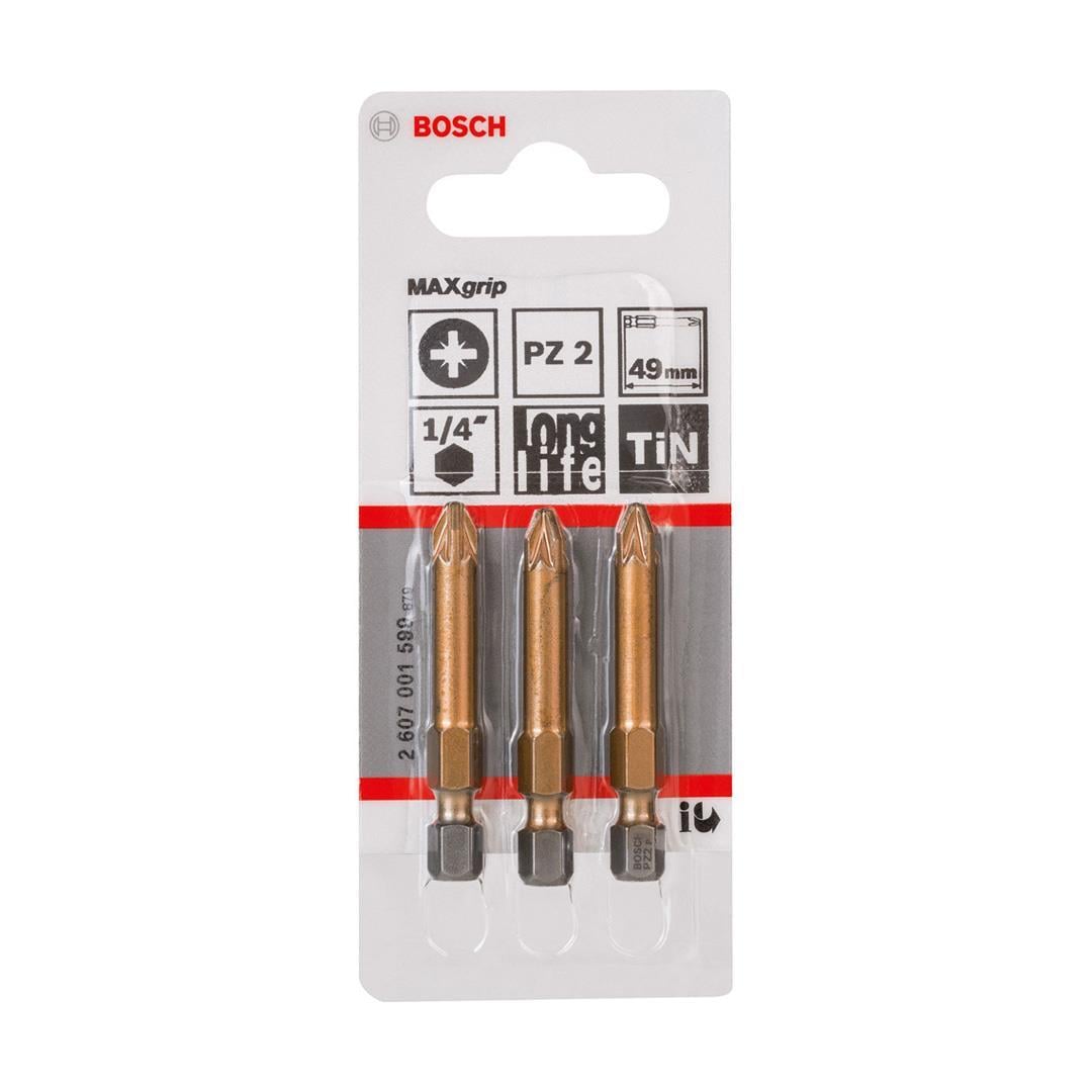 Bosch MaxGrip Vidalama Ucu PZ 2x49 mm 3'lü Paket