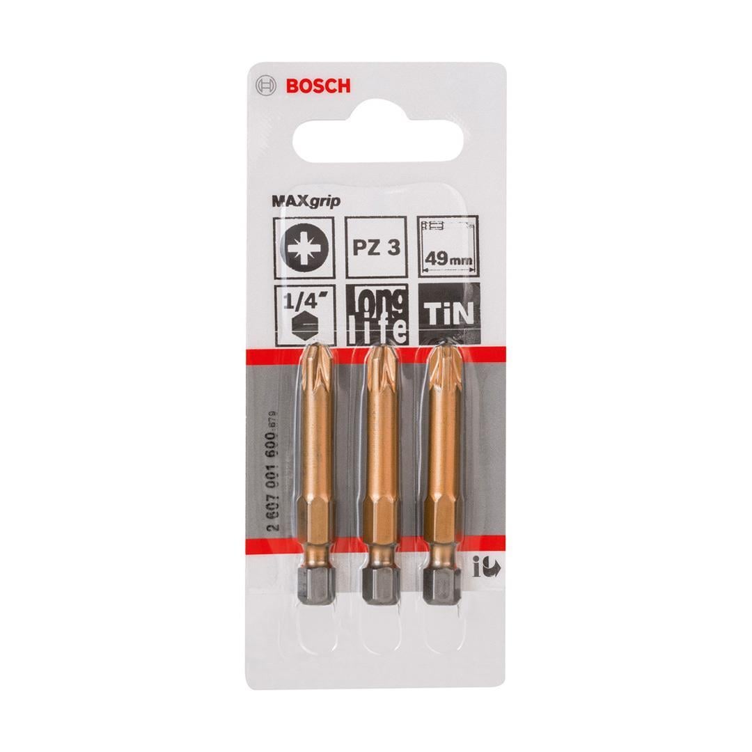 Bosch MaxGrip Vidalama Ucu PZ 3x49 mm 3'lü Paket