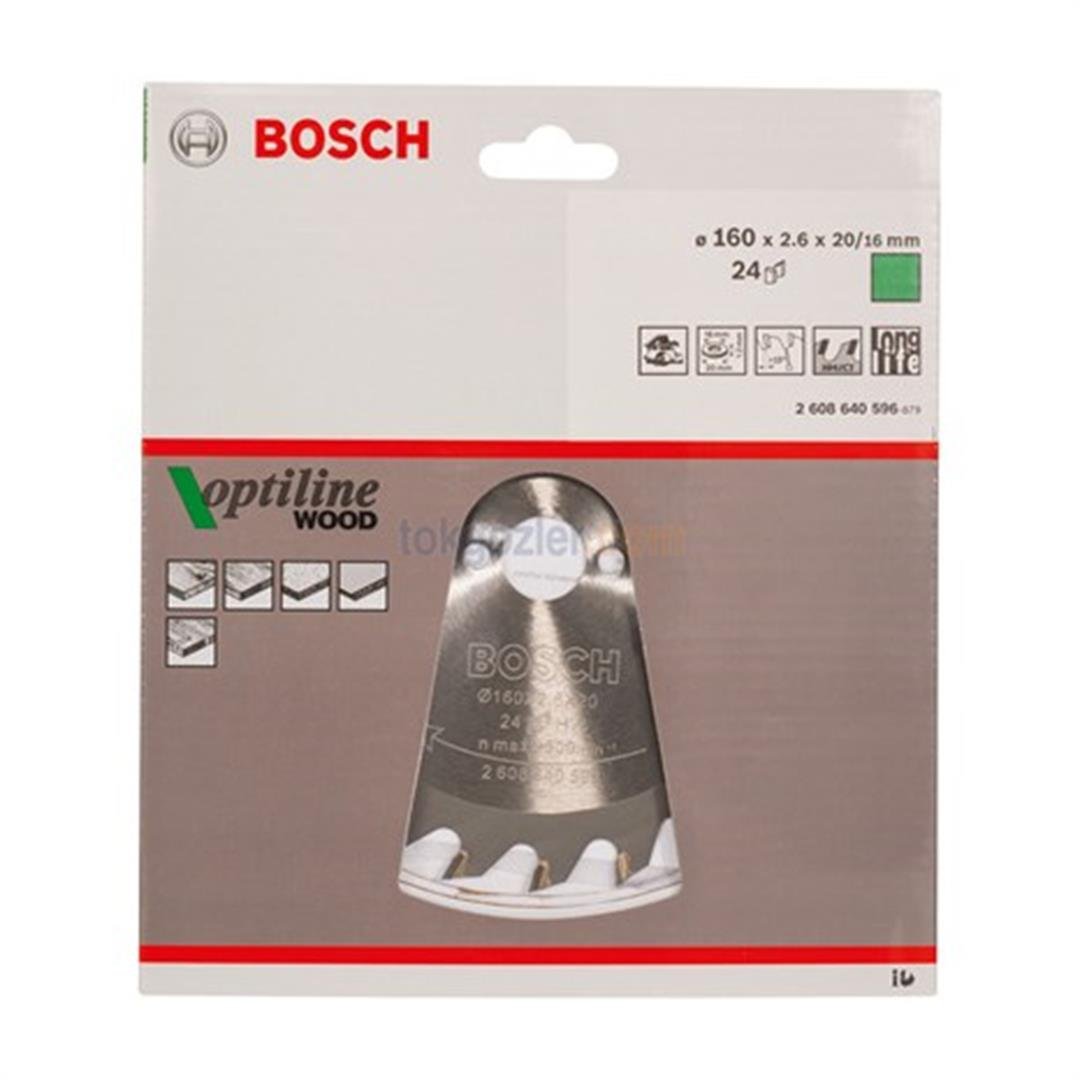 Bosch Optiline Wood 160x20/16 mm 24 Diş Ahşap İçin Daire Testere Bıçağı