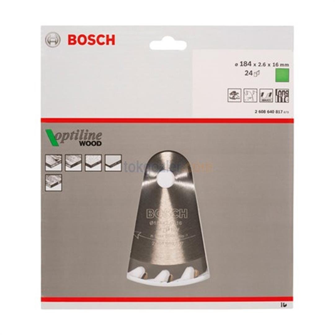 Bosch Optiline Wood 184x16 mm 24 Diş Ahşap İçin Daire Testere Bıçağı