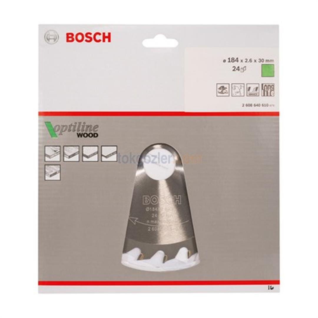 Bosch Optiline Wood 184x30 mm 24 Diş Ahşap İçin Daire Testere Bıçağı
