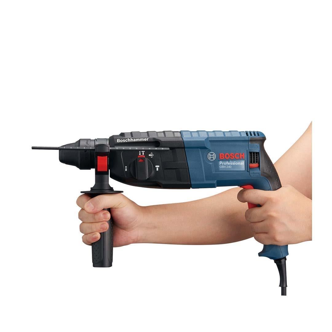 Bosch Profesyonel GBH 240 SDS-Plus Kırıcı Delici Matkap 790 Watt + Bosch Profesyonel GWS 750-125 Avuç Taşlama Makinesi 750 Watt 125 mm Set Plastik Çantalı