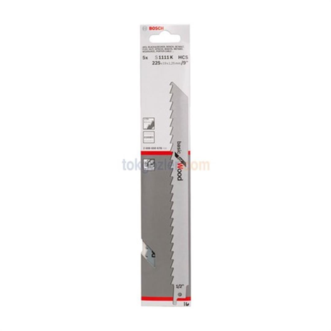 Bosch S 1111 K Basic for Wood 5'li Ahşap Tilki Kuyruğu Bıçağı