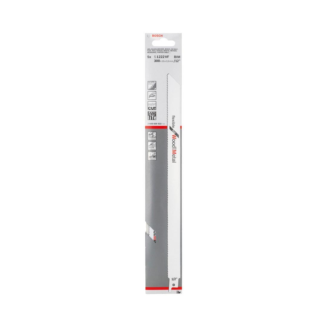 Bosch S 1222 VF Flexible for Wood and Metal 5'li Ahşap ve Metal Tilki Kuyruğu Testere Bıçağı