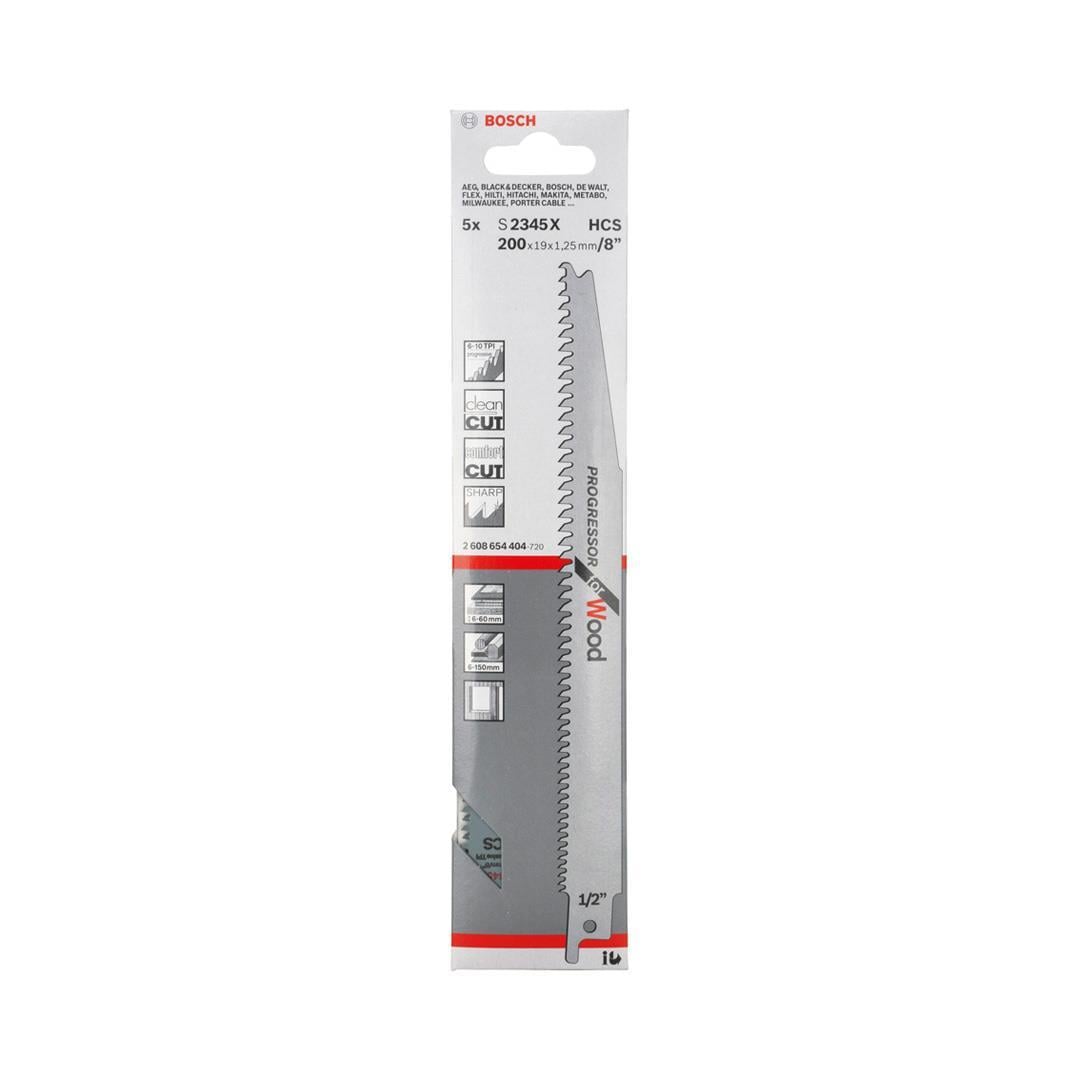 Bosch S 2345 X Progressor for Wood 5'li Ahşap Tilki Kuyruğu Bıçağı