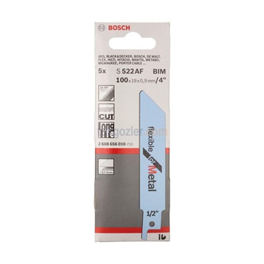 Bosch S 522 AF Flexible for Metal 5'li Metal Tilki Kuyruğu Testere Bıçağı