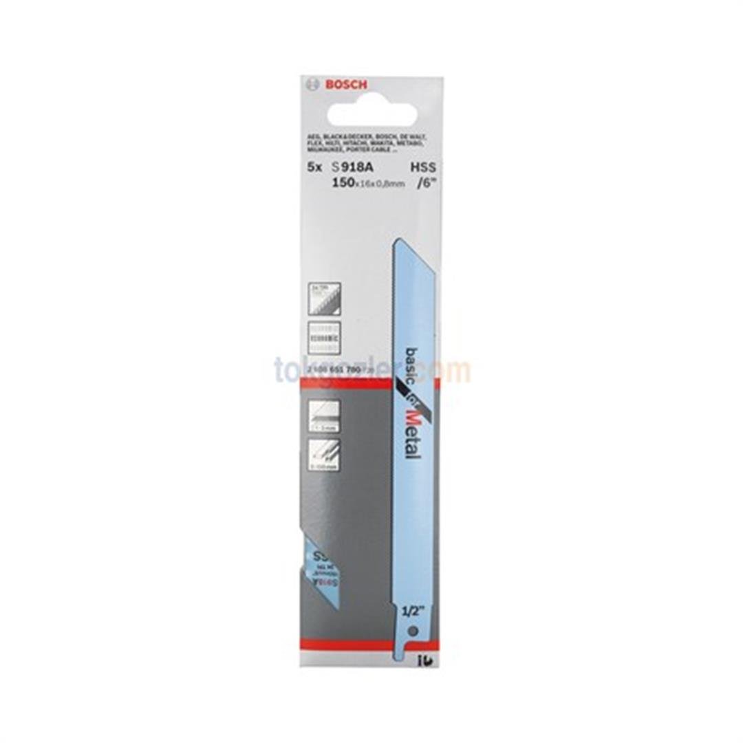 Bosch S 918 AF Basic for Metal 5'li Metal Tilki Kuyruğu Testere Bıçağı