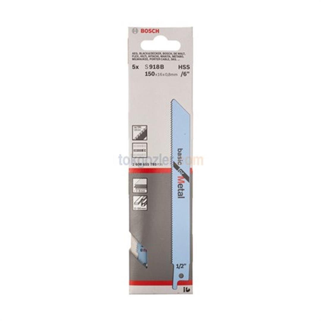 Bosch S 918 BF Basic for Metal 5'li Metal Tilki Kuyruğu Testere Bıçağı