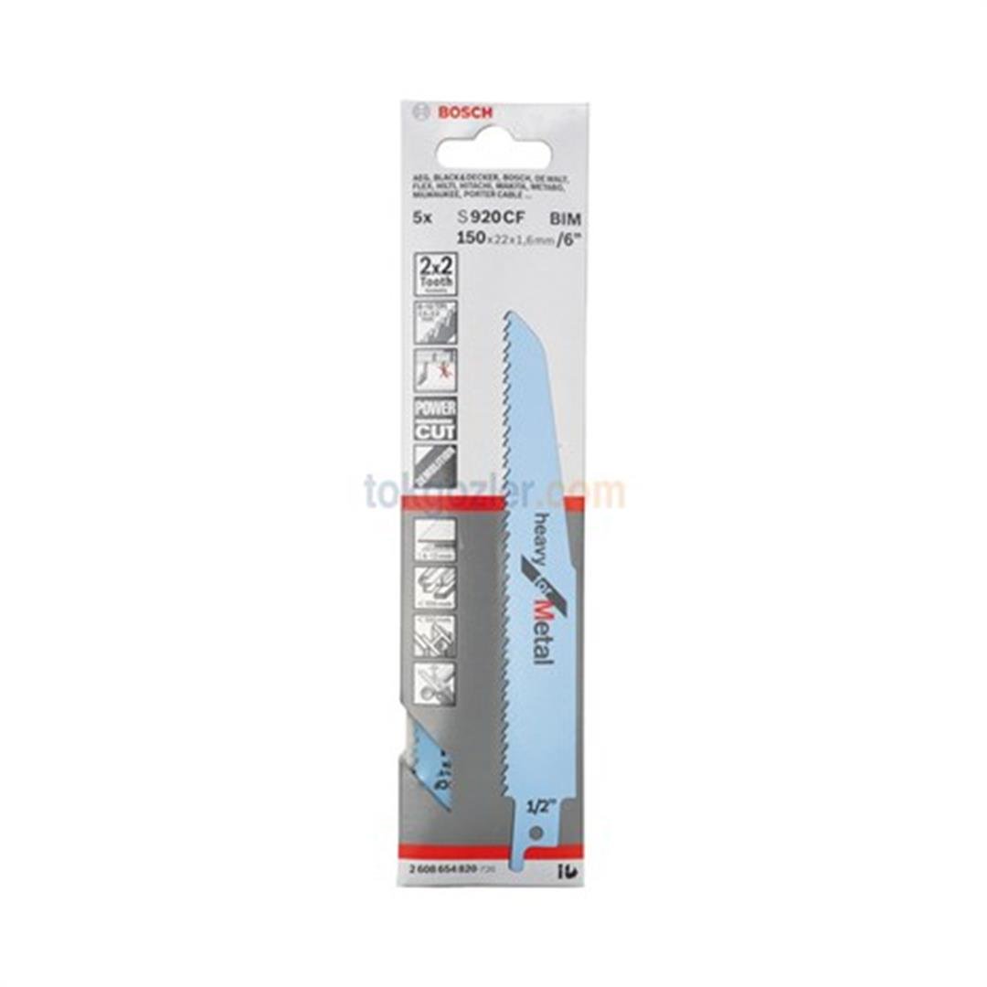 Bosch S 920 CF Heavy for Metal 5'li Metal Tilki Kuyruğu Testere Bıçağı