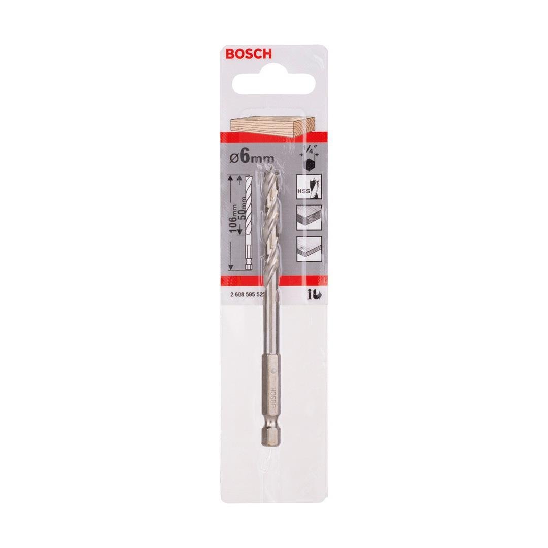 Bosch Spiral Ahşap Matkap Ucu 6x106 mm 1/4