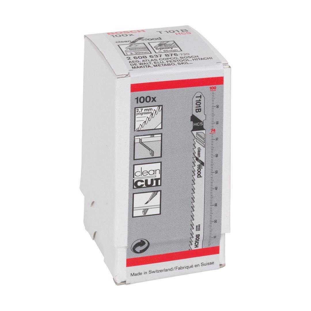 Bosch T 101 B Clean for Wood 100'lü Ahşap İçin Dekupaj Testeresi Bıçağı