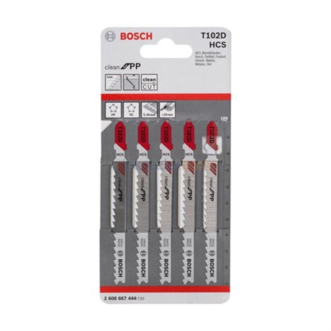 Bosch T 102 D Clean for PP 5'li Dekupaj Testeresi Bıçağı