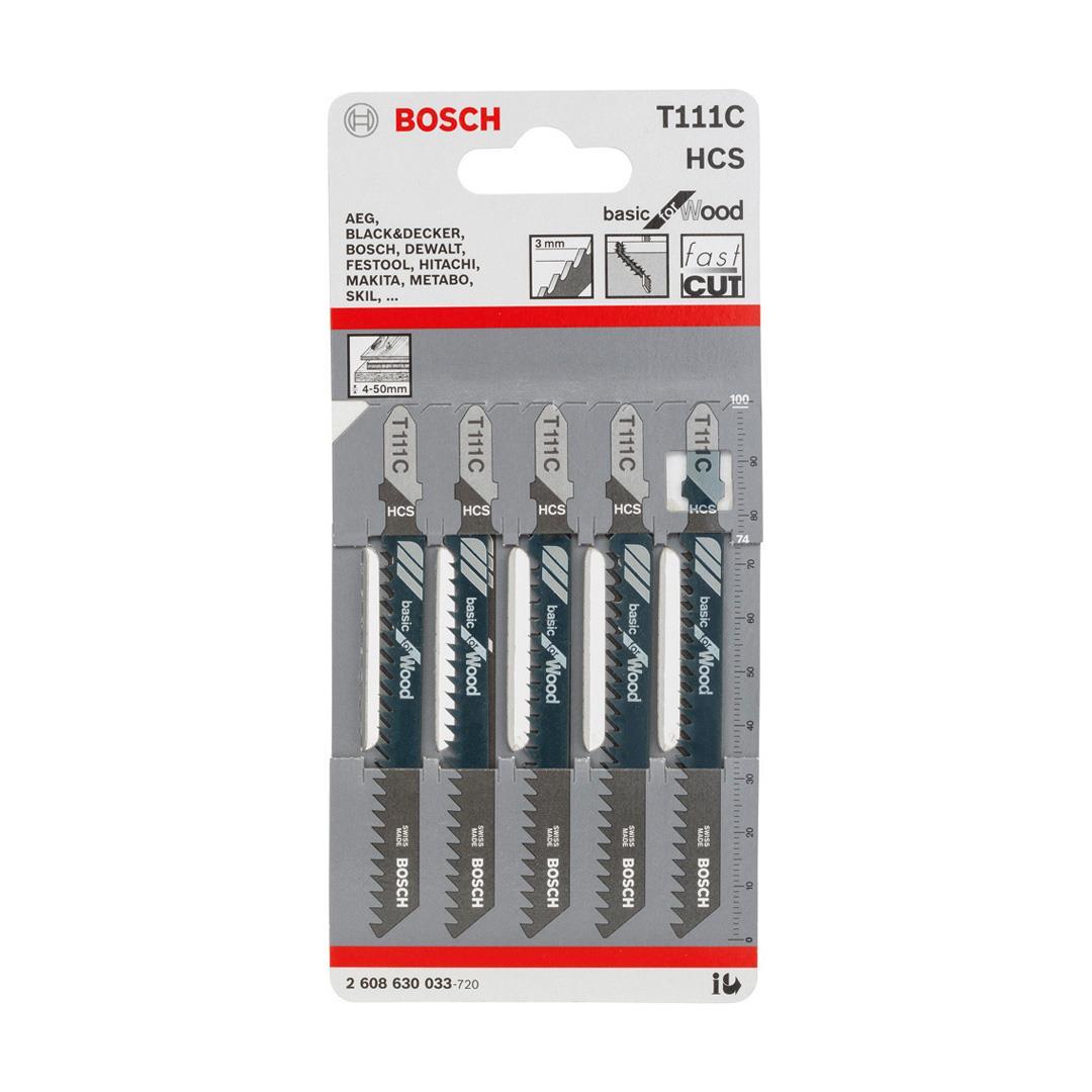Bosch T 111 C Basic for Wood 5'li Ahşap İçin Dekupaj Testeresi Bıçağı