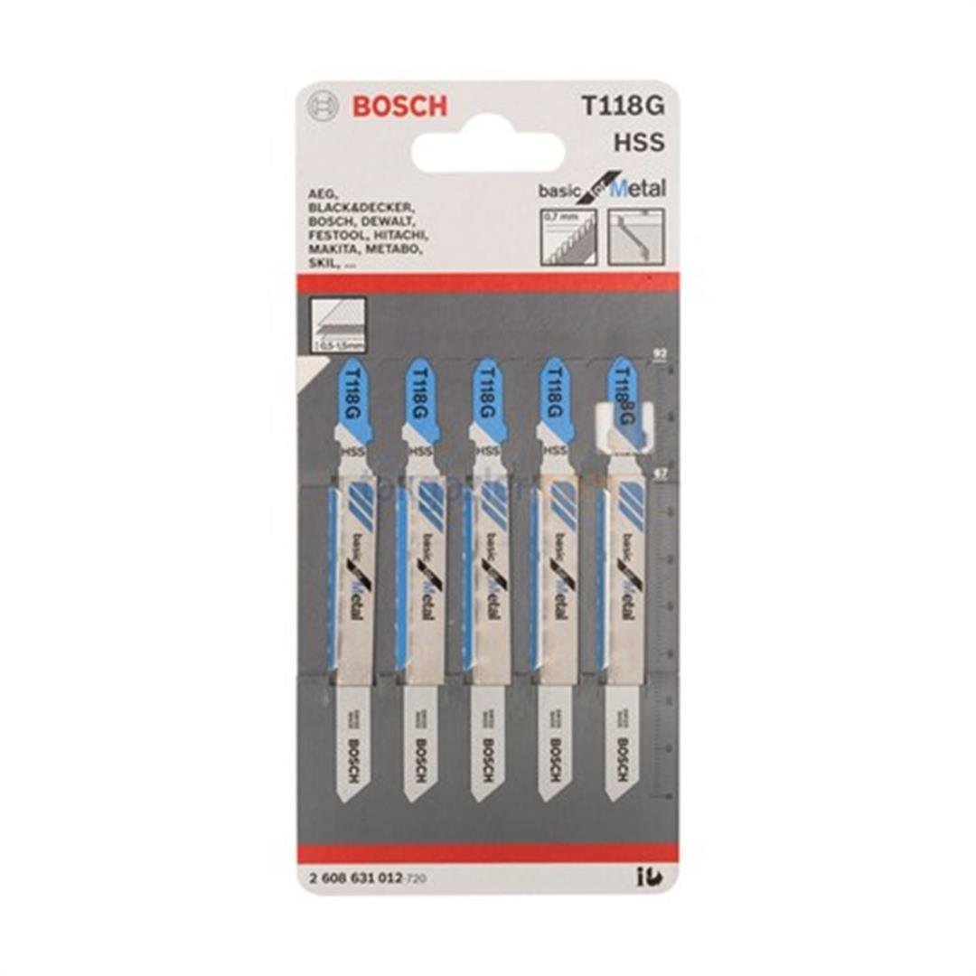 Bosch T 118 G Basic for Metal 5'li Metal İçin Dekupaj Testeresi Bıçağı