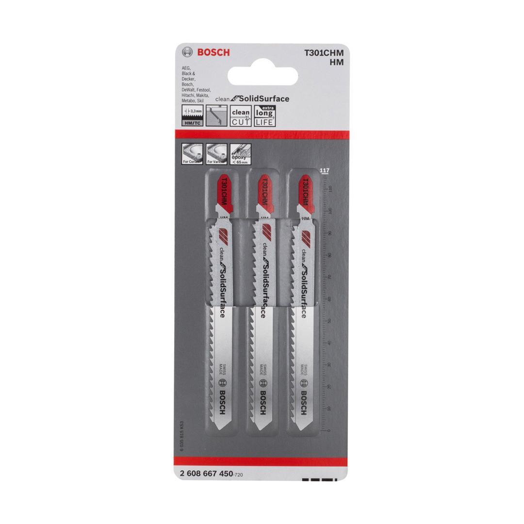 Bosch T 301 CHM Clean for SolidSurface 3'lü Dekupaj Testeresi Bıçağı