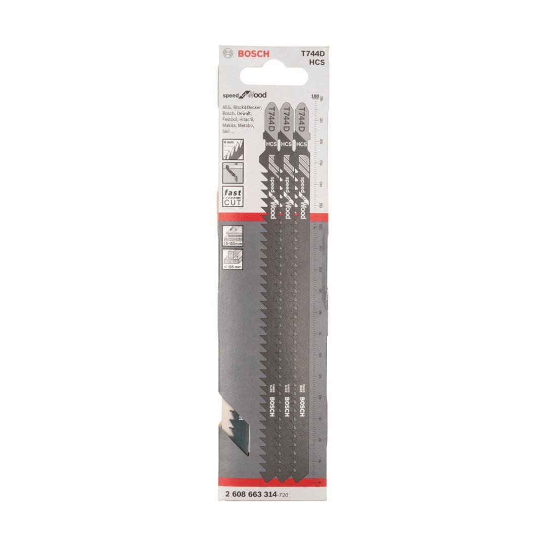 Bosch T 744 D Speed for Wood 3'lü Ahşap İçin Dekupaj Testeresi Bıçağı