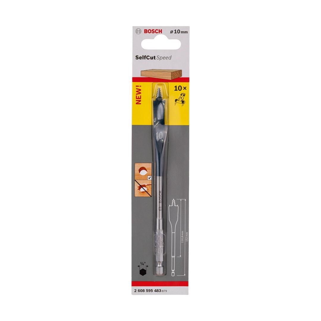 Bosch Yassı Freze Matkap Ucu Self Cut Speed Altıgen 10x152 mm