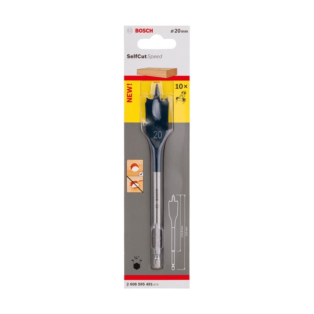 Bosch Yassı Freze Matkap Ucu Self Cut Speed Altıgen 20x152 mm