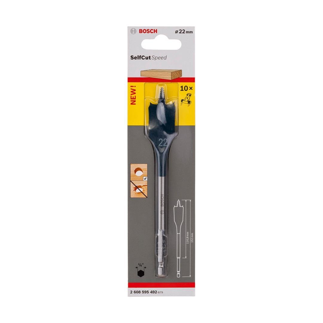 Bosch Yassı Freze Matkap Ucu Self Cut Speed Altıgen 22x152 mm