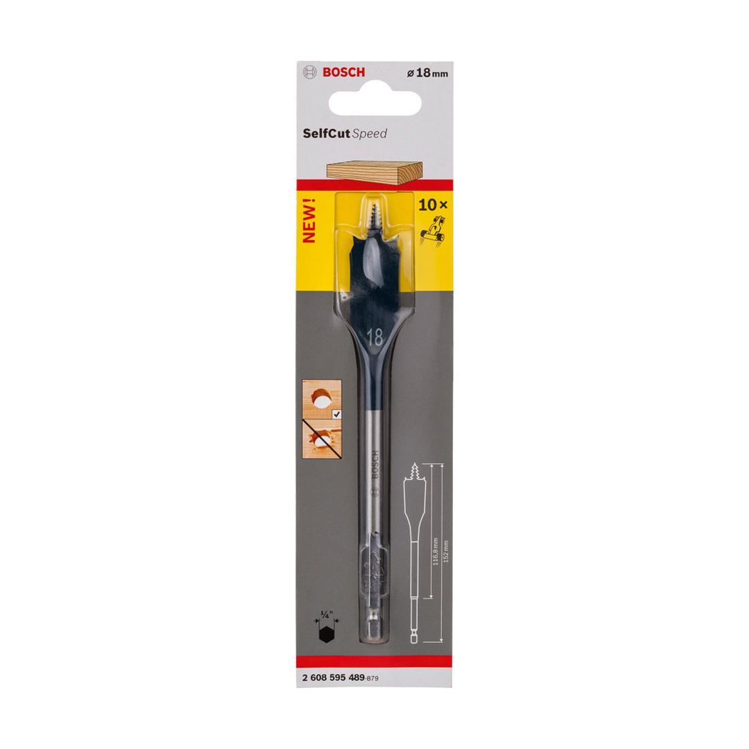 Bosch Yassı Freze Matkap Ucu Self Cut Speed Altıgen 18x152 mm