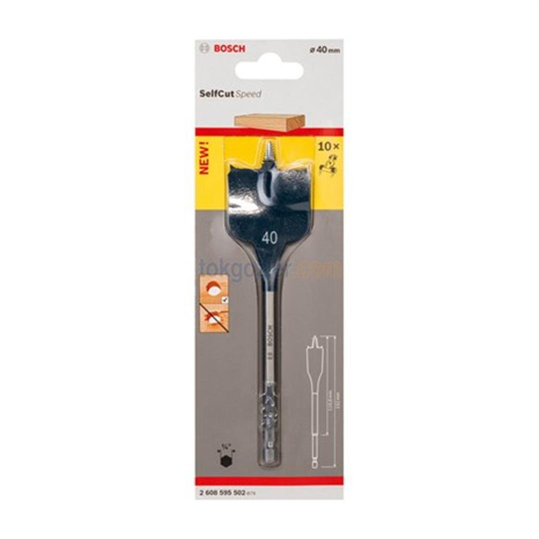 Bosch Yassı Freze Matkap Ucu Self Cut Speed Altıgen 40x152 mm