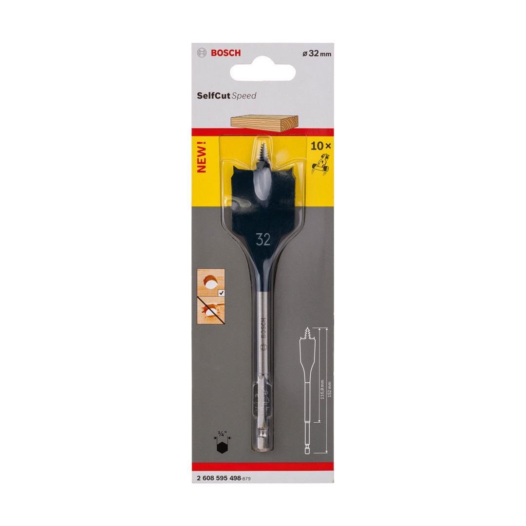 Bosch Yassı Freze Matkap Ucu Self Cut Speed Altıgen 32x152 mm