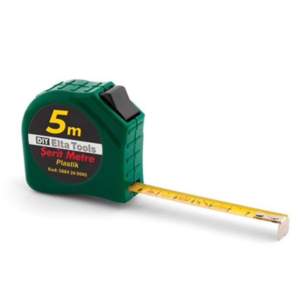 Elta 5884 Plastik Stoplu Şerit Metre 5 Metre (5 m x 19 mm)