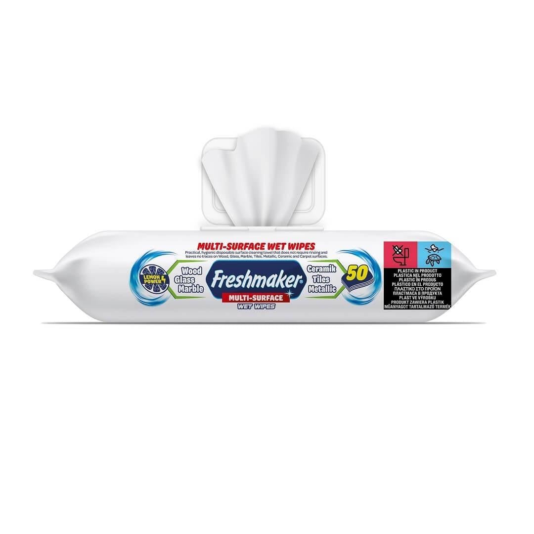 Freshmaker Çok Amaçlı Islak Yüzey Temizlik Mendili 50 Adetli